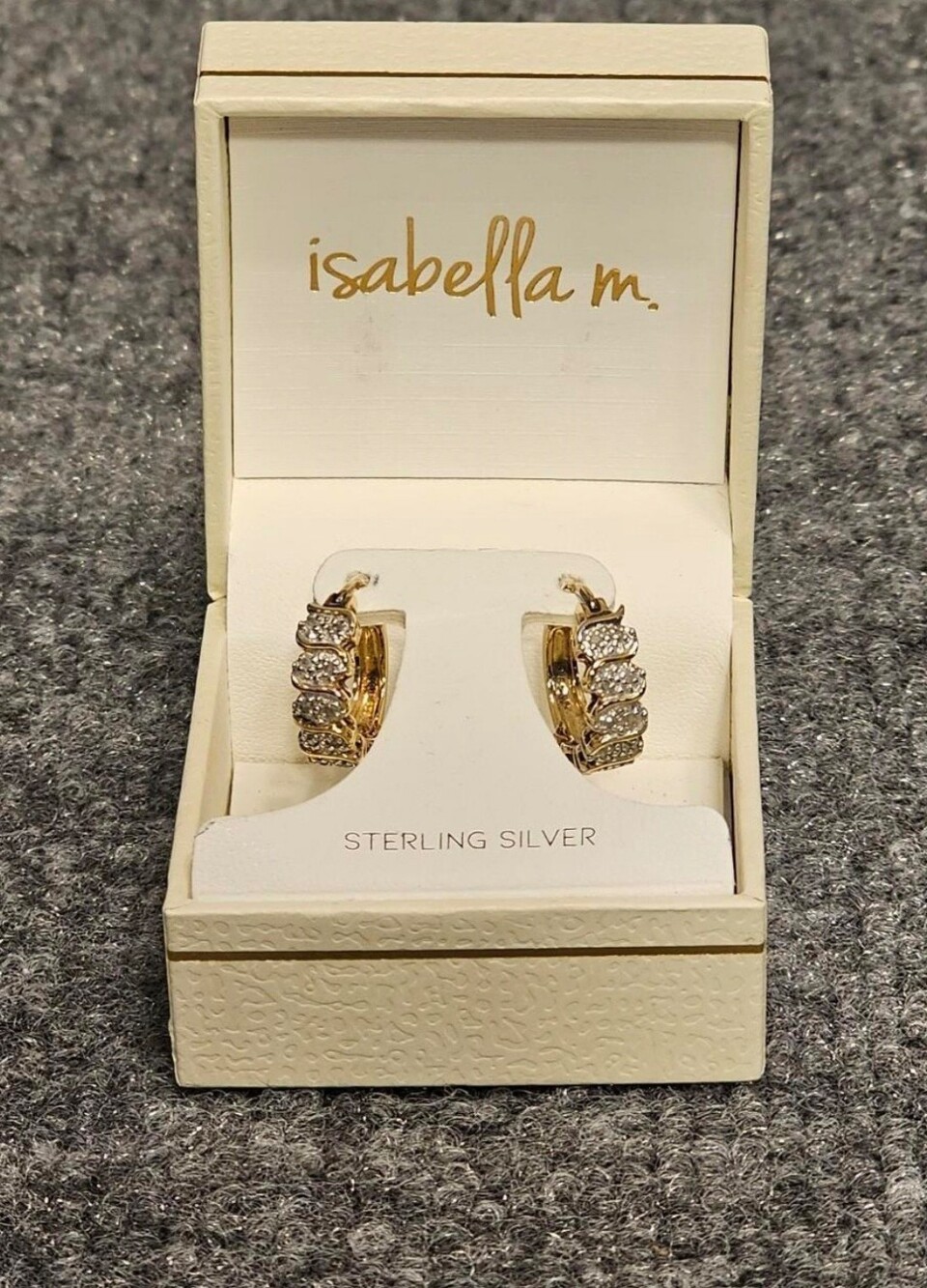NEW Isabella M. Sterling Silver CZ Hoop Earrings Set